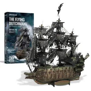 Piececool 3D Metal Puzzles for Adults, The Flying Dutchman  Pirate Ship Model Kits, 3D Watercraft Model Building Kit, DIY Craft Kits Difficult 3D Puzzles for Family Time