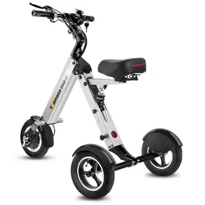 Folding Electric Tricycle Mobility Scooter for Adults and Seniors – 3-Wheel Scooter with Reverse Function, LED Display, and 3-Speed Modes