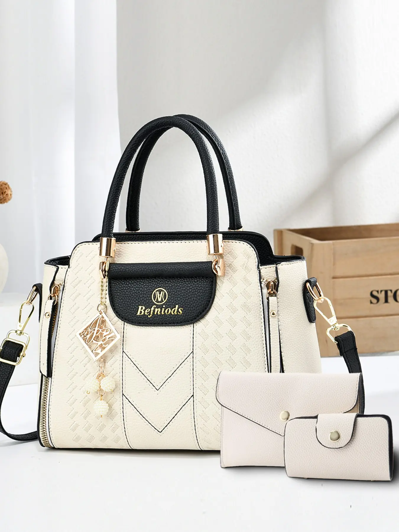 Women's Shoulder Crossbody Handbag Set, Fashionable Bag Set, Handbag Shoulder Purse, Casual Trendy Purses, Classic Trendy Hanging Piece Fashion Versatile Bag Three-Piece Suit, Stylish and Durable, Elegant Bags, Handbag Combo