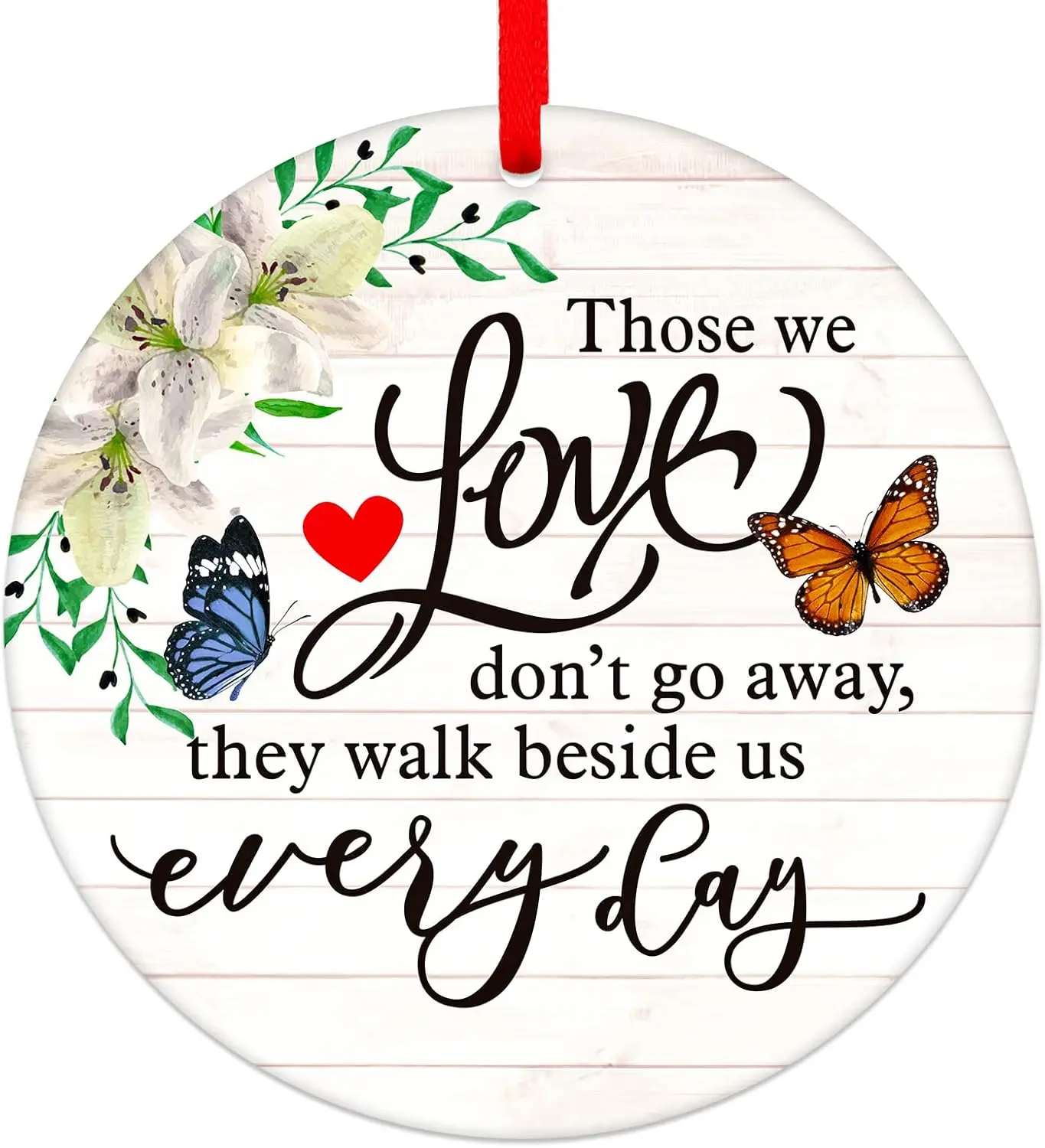 WhatSign Memorial Christmas Ornaments 3" in Memory of Loved One Ornament Sympathy Christmas Ornaments for Loss of Loved One Christmas in Heaven Bereavement Ornaments for Christmas Tree Decorations
