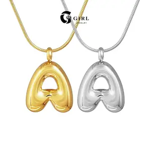 GGIRL Bubble Letter Necklace 18K Gold Plated Unisex Choker Pendant High-Quality Metals Unique Design Comfortable Wear Versatile Choice for Women Fashion Jewelry Gift for Holiday Haul Christmas Birthdays Anniversaries