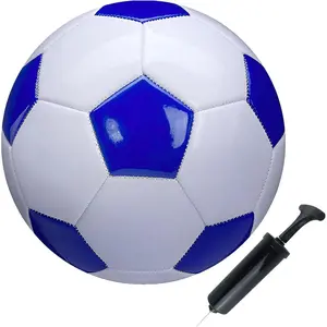 Soccer Ball Size 2,3,4,5 White Blue Outdoor and Indoor School  Activity Anti-Explosion Classic Design Suitable for   Boy   Practice