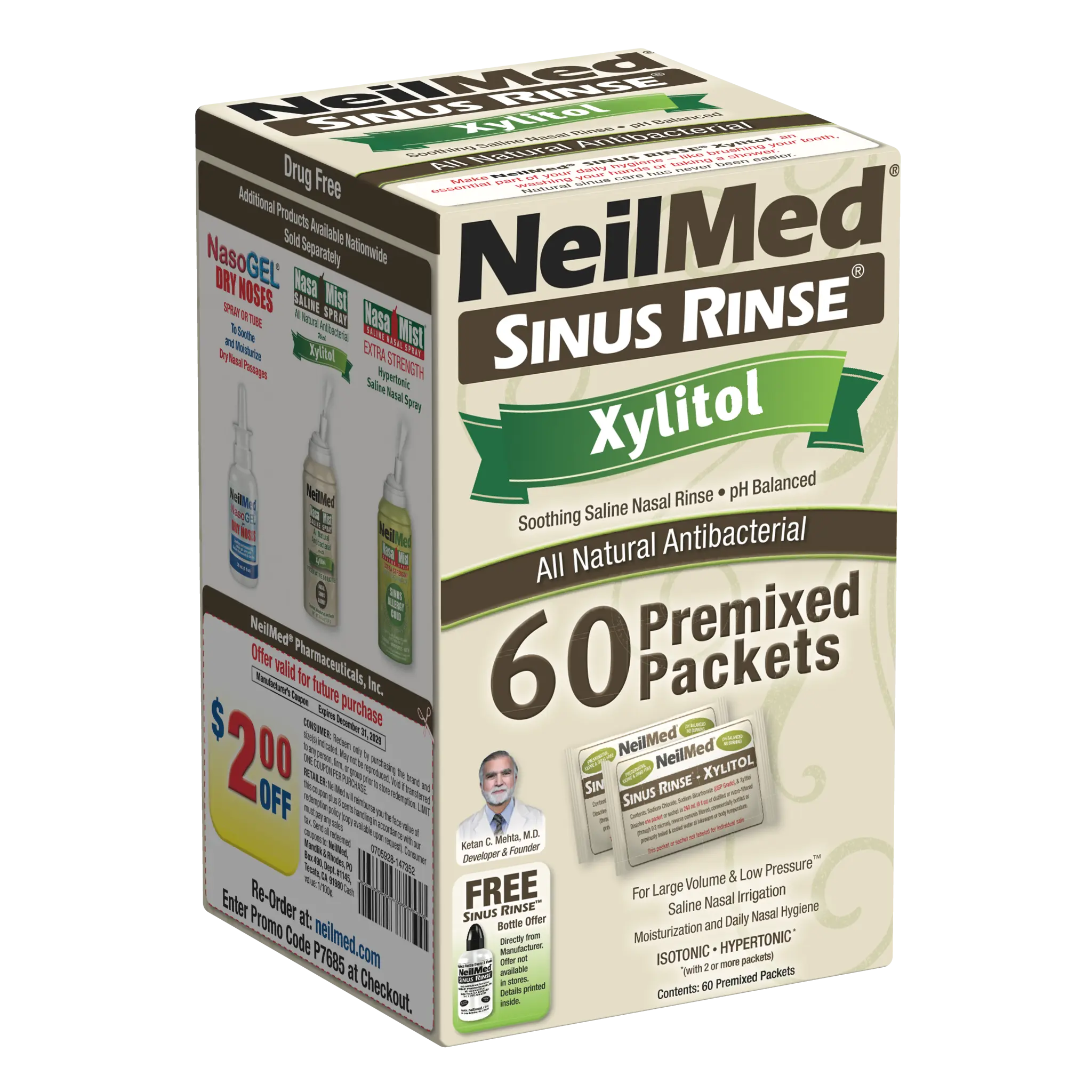 NeilMed Sinus Rinse Premixed Refill Packets With Xylitol, 60ct NeilMed Sinus Rinse Premixed Refill Packets With Xylitol, 60ct