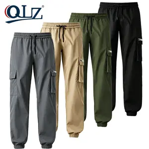 4PCS-Men's stylish workwear cargo pants with practical zipper pockets.Simple solid color design, elastic drawstring waist for easy adjustment.Made of breathable soft fabric, loose comfy fit.Ideal daily casual jogger trousers for all occasions.