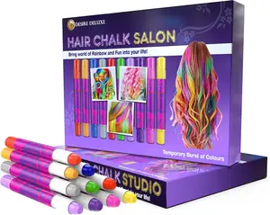 Desire Deluxe Temporary Hair Chalk Pens - 10 Non-Toxic, Easy Washable Hair Color Dye for Girls, Haircare, Salon Use, Complementary to Shampoo, Multicolor Hair Dye, Hair Coloring