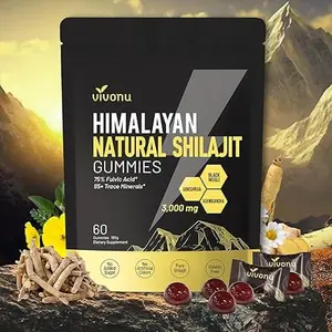 Pure Himalayan Shilajit Gummies, micronutrient Supplement, Himalayan Premium Ingredient with Shilajit - Ashwagandha, Gokshura, Fulvic Acid & 85+ Trace Minerals I for Men, Women I Non-GMO