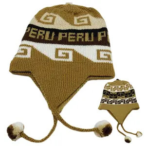 NWT Peru Peruvian Alpaca Trendy Handmade Soft Knit Reversible Chullo Beanie Hat