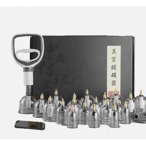 Cupping Kit for Massage Therapy - 12,24,32 Cups Professional Chinese Cupping Set with Magnetics & Manual Pump for Cellulite Reduction Muscle Pain Relief US Body Care Traditional