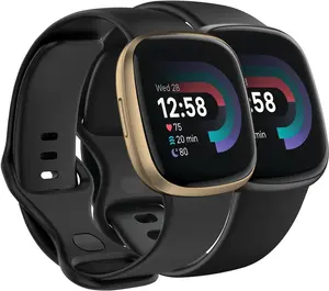 Compatible with  Versa 4 /  Versa 3 /  Sense/Sense 2 Bands, Soft  Replacement band for Women Men 2 Pack