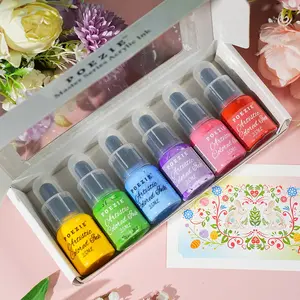 Easter DIY 6 Colors Acrylic Ink, Durable Permanent Ink with Dropper for Art Creation Airbrush Scrapbooking Supplies