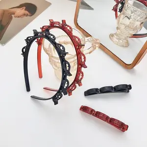 Styling Hair Clip Decor Headbands Bangs , Gifts for Girlfriend, Novelty Multifunction Hair Hoop with Clips, Fashionable Ponytails Hairstyle Accessories for Women, Minimalist Headwear, Trendy Hair Hoop, Knotted Headband Set