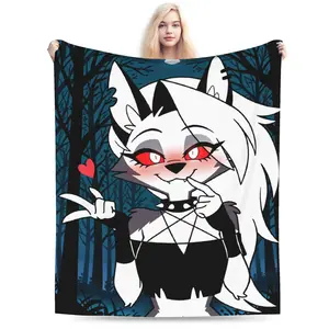 Sexy Loona Anime Plush Blankets Kids Adult Helluva Boss Flannel Throw Blanket For Living Room Warm Quality Bedspread Gift