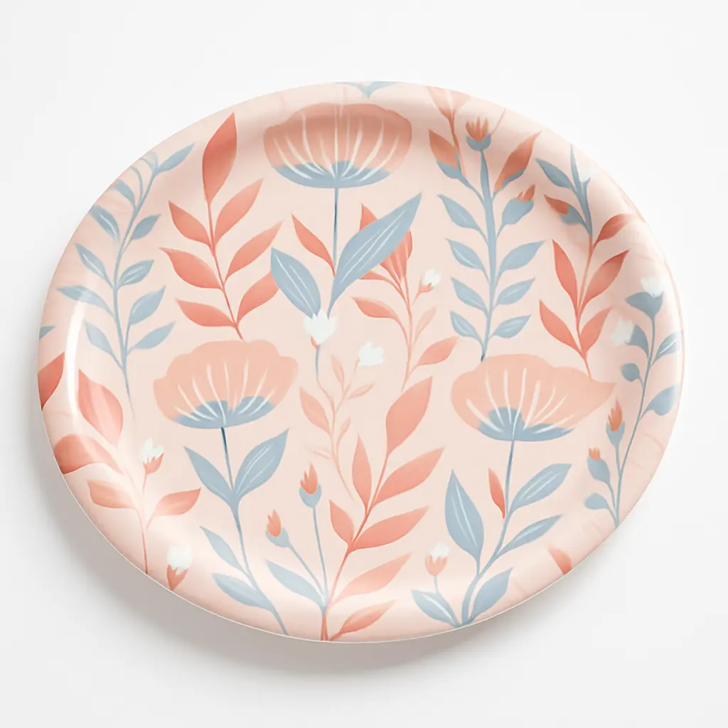 Elegant 10" Rose Gold Floral Paper Plates