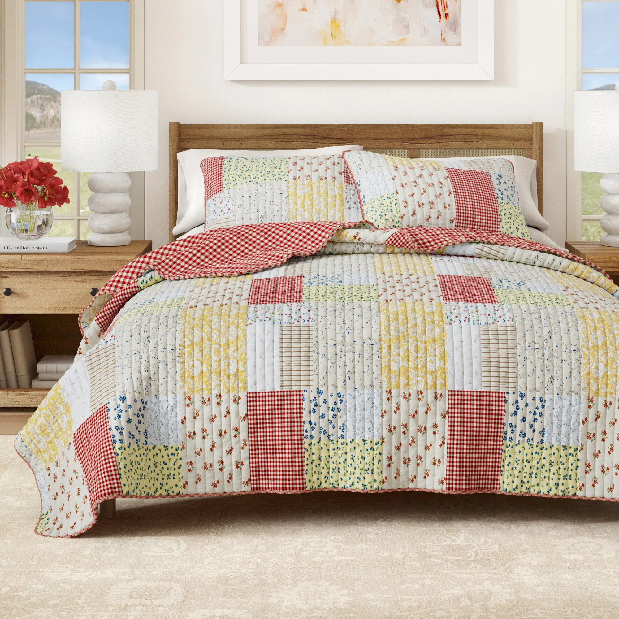 Cottage Floral Patchwork Quilt Set - Cottage Floral Patchwork Collection
