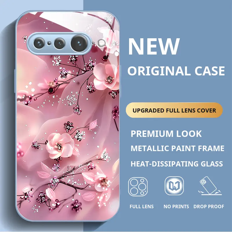 Compatible with Google Pixel 7 Pro Case, FLORAL LUX GLITTER Aesthetic Pattern Phone Cover, Shockproof Protective Case HNNYHBL-0668