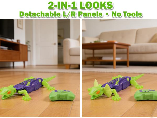 Remote Control Wall Climbing Gecko: Gravity Defying RC Lizard Toy for Kids - Type-C Rechargeable, 30-Min Playtime Realistic S-Shaped Walking Prank Animal for Boys Age 4-12 Birthday Gift (Purple)