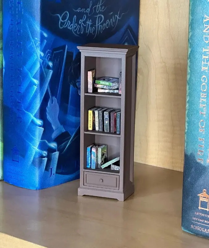 1/12 Scale Single Drawer 3 Shelf Mini Bookcase / Mini Books / Bookshelf / Miniatures