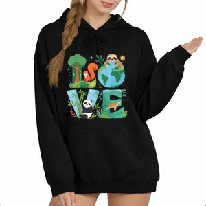 Planet 2026 Anniversary Hoodie – Long Sleeve with Earth Day and Animal Graphics