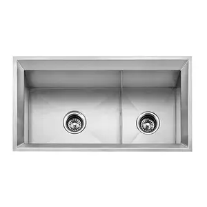DAX Stainless Steel Undermount Double Bowl Kitchen Sink DAX-SQ-3318A