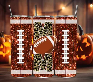 Mom Football 20oz Stainless Steel Tumbler Double Insulated Water Bottle BPA Free Portable Sports Fan Drinkware