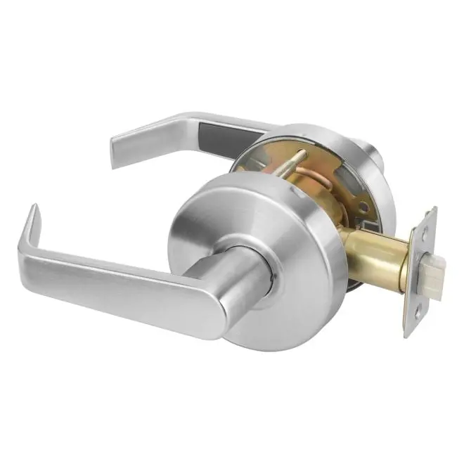 Yale AU4601LN626 Grade 2 Commercial Passage Cylindrical Lock with Lock Cylinder, 2.75 in. Backset, UL Fire Rated Augusta Lever Handles, Satin Chrome Finish, Up to 3 Hours Fire Resistance