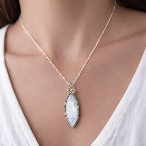 Moonstone necklace sterling silver
