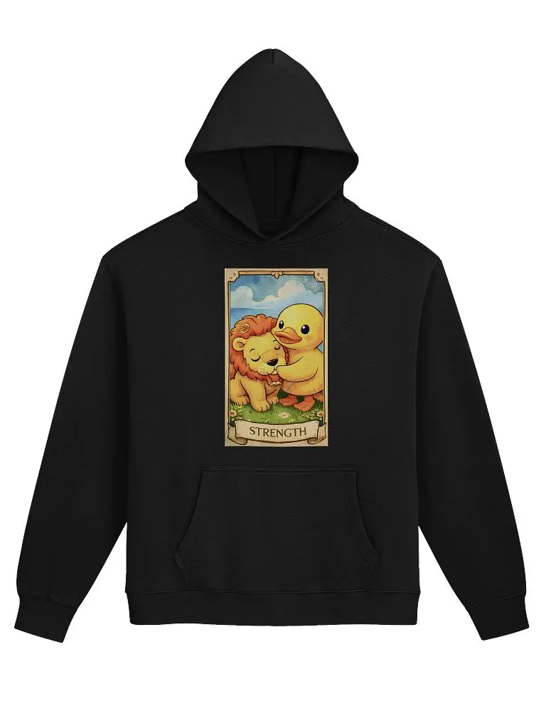 Rubber Ducky Strength Tarot Card Hoodie