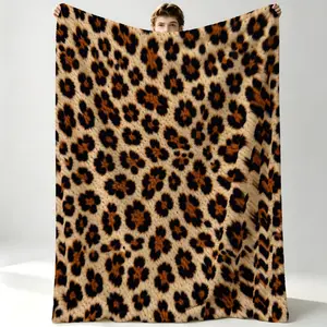 1 Soft and Warm Leopard Print Flannel Blanket, Ultra  Soft Microfleece Blanket with Leopard Print, Perfect for Sofas, Beds, Living Rooms, etc., Ideal Gift for Adult Men and Women