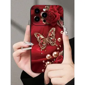 FloralAnimalPrint TPU Protective Case With Raised Camera Edges, Suitable For IPhone17/IPhone17 Air/IPhone17 Pro/IPhone17 Pro Max/16 Pro Max/15 Pro Max/14 Pro Max/13 Pro Max/12 Pro Max/11 Pro Max. It's A Lovely Gift For Friends, Family, Couples,