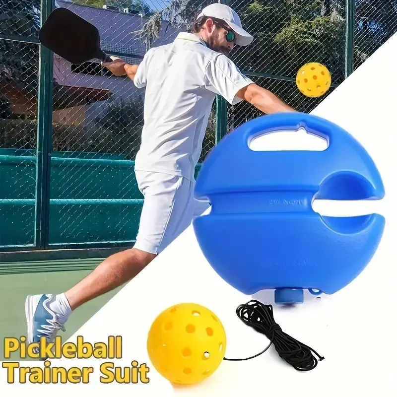 Super Hard PE 40-Hole Pickleball, Competition & Adult Single Practice Pickle Ball, Outdoor Ball Sports Training Accessory, Elastic Tether, Portable Setup, Solo Practice, Beginners, Continuous Back-And-Forth Play, Easy To Set Up, Improve Consistency, Light
