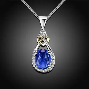 Women's Sterling Silver Topaz Stone Necklace