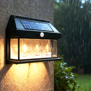 Solar Powered Outdoor Wall Light, Waterproof LED Wall Light 3 Lighting Modes, Energy Saving Night Light For Garden & Patio, Solar Outdoor Lights (1 Count)