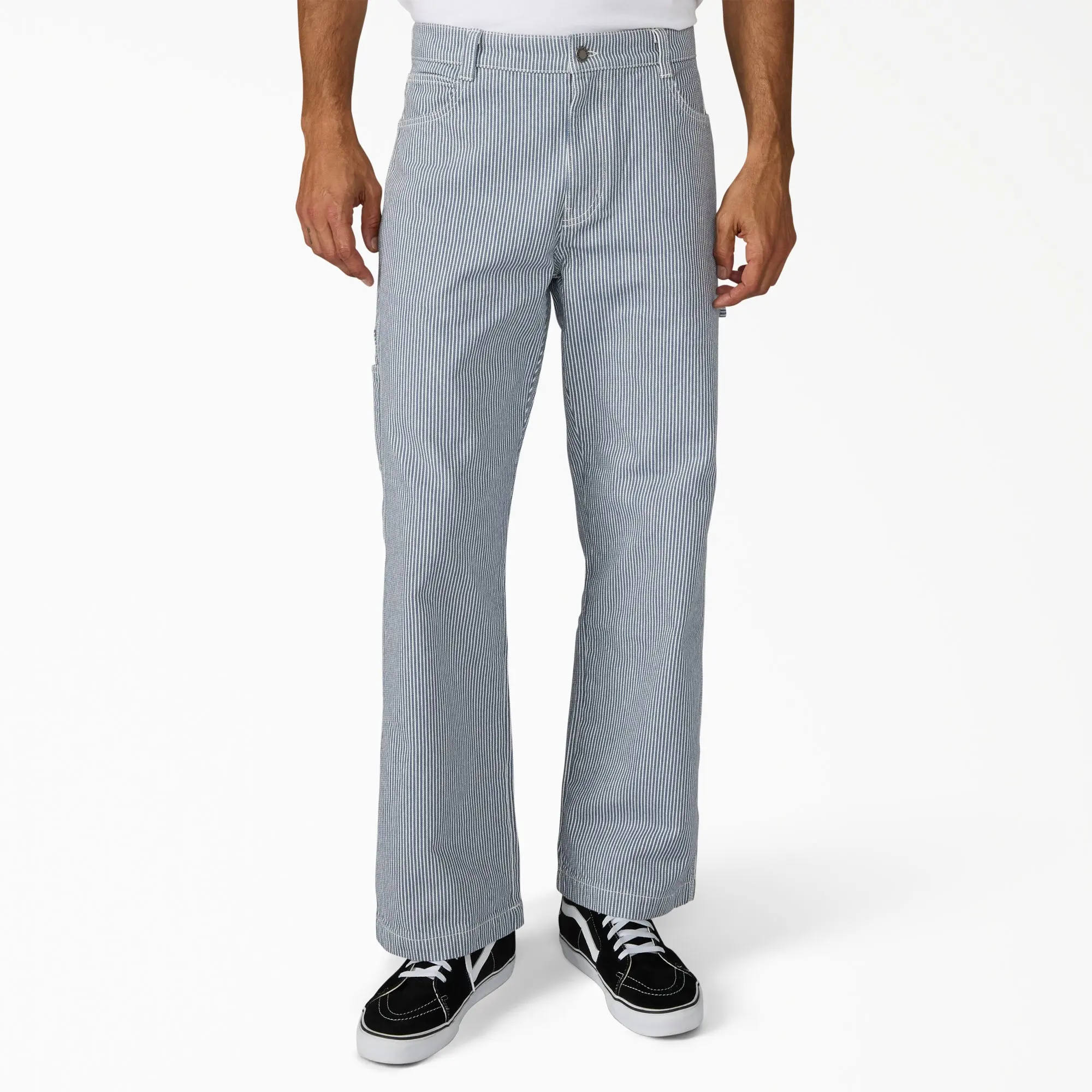 Dickies Hickory Loose Straight Carpenter Pants, 100% Cotton Loose Fit, Workwear Style Dickies Hickory Loose Straight Carpenter Pants, 100% Cotton Loose Fit, Workwear Style