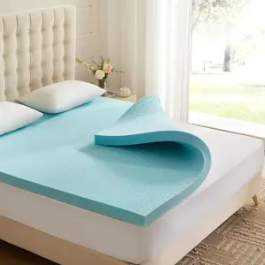 2 Inch Memory  Mattress Topper , Mattress Pad Gel Infused  Bed Topper, Ventilated Soft Blue, Size