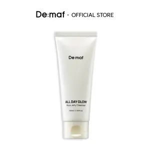 [De:maf Official] All Day Glow Rice Jelly Cleanser 3.38 fl. oz. (100ml) | Rice Extract for Luminous Skin | Soothing Jelly Texture | Hydrating & Brightening | Facial Cleansing