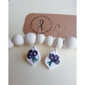 Handmade Floral Bouquet Polymer Clay Earrings, Clay Flower Earrings