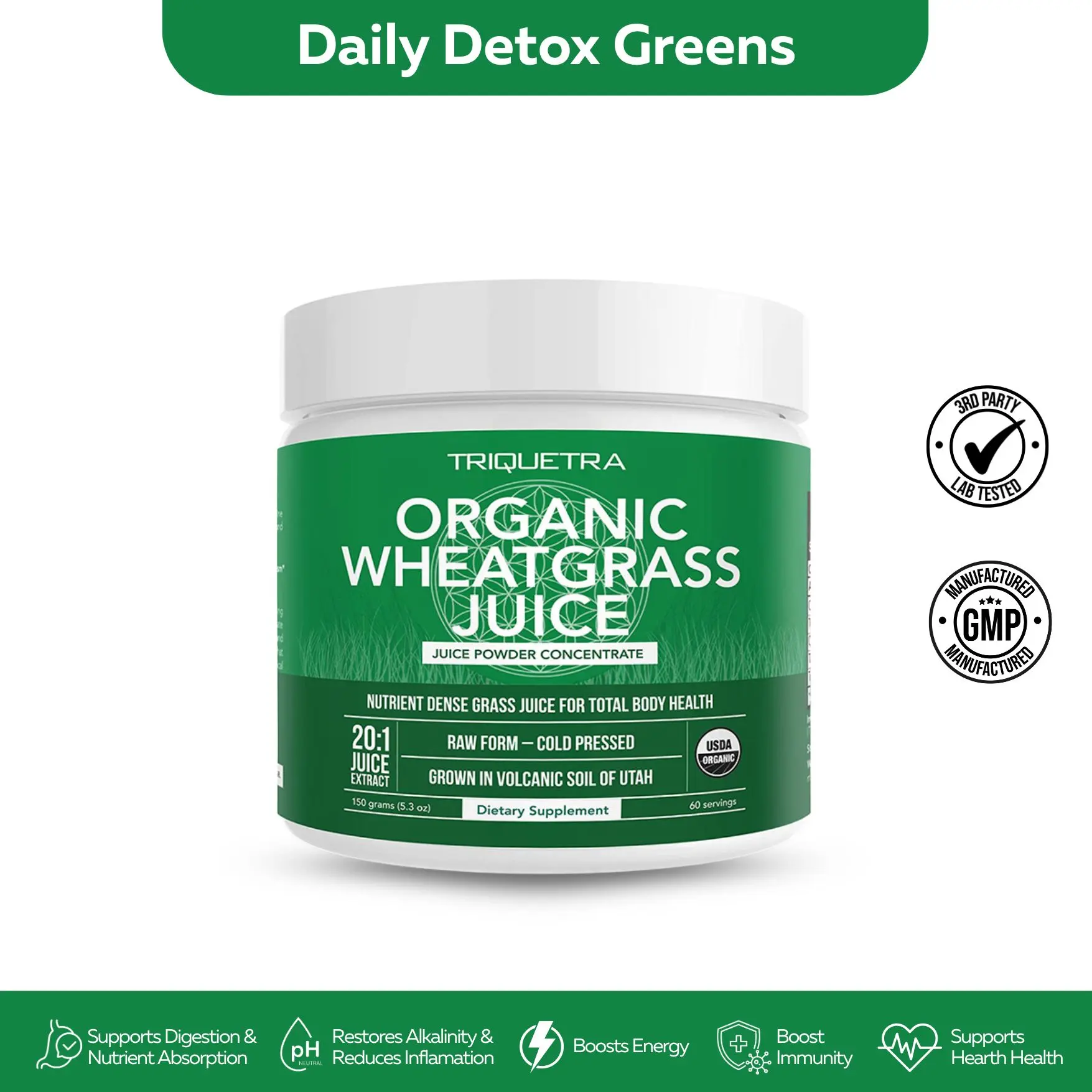 Organic Wheatgrass Juice Powder or Healthier Diet - Raw Form | Cold Pressed | Nutrient Rich Superfood Fitness Supplement Vitamin Edible Dietary Healthcare Optimum