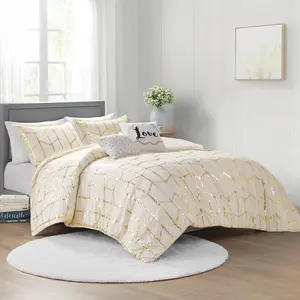 Metallic Pink Printed Comforter Set, Raina Metallic Pink Printed Comforter Set, Raina