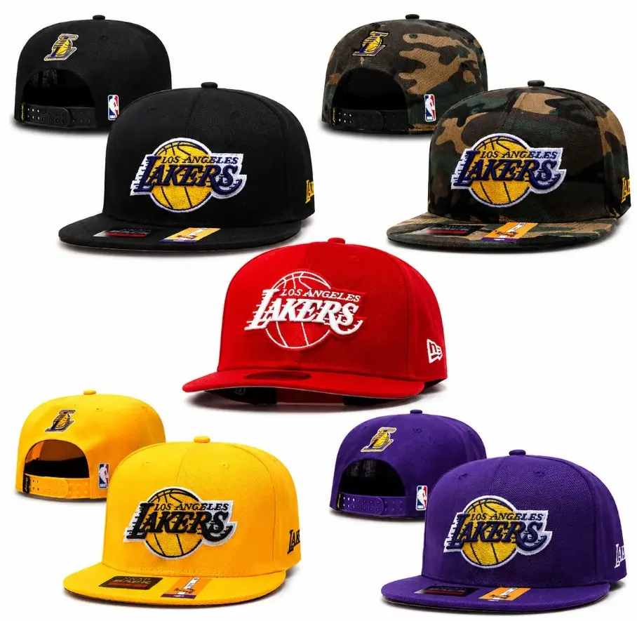NEW ERA NBA Los Angeles Lakers Snapback Flat Brim Adjustable Cap, Unisex Urban Hip Hop Hat