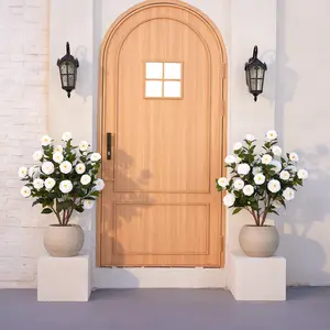 VeriNatural Artificial Camellia Tree – 3 ft UV-Resistant Outdoor Silk Flowers, Small Potted Set of 2, Perfect for Tabletop, Porch & Home Decor