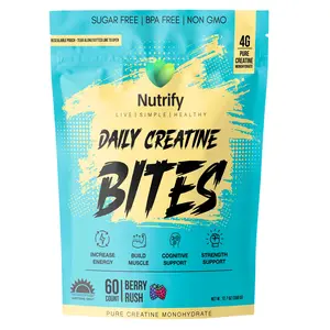 Nutrify Daily Creatine Bites – 60 Count Monohydrate & HCL Nutrify Daily Creatine Bites – 60 Count Monohydrate & HCL