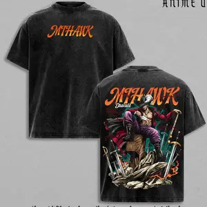 Dracule Mihawk Hawk Eyes Shirt One Piecee Anime Legendary Swordsman Vintage Washed Oversized Tee GIT