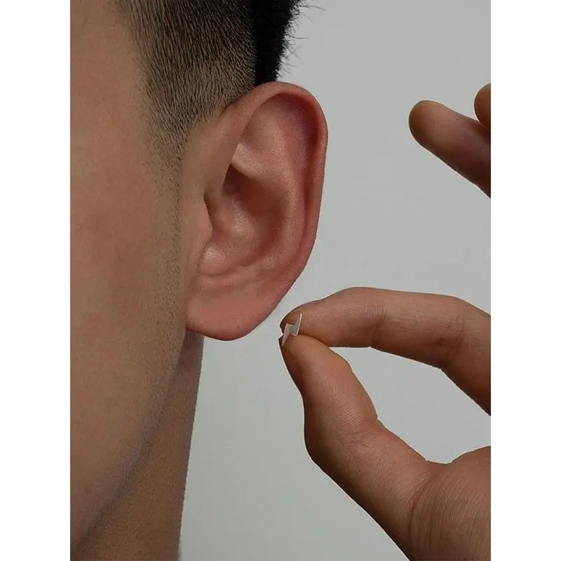 Minimalist Lightning Design Stud Earrings, Stainless Steel Trendy Matching Stud Earrings, Fashion Jewelry Accessories for MenGift Minimalist Lightning Design Stud Earrings, Stainless Steel Trendy Matching Stud Earrings, Fashion Jewelry Accessories for MenGift