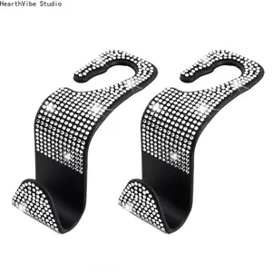 2PCS Rhinestone-Embellished Car Hook — Hidden, Multi-functional Seat-Back Hanger for Sparkling In-Car Storage