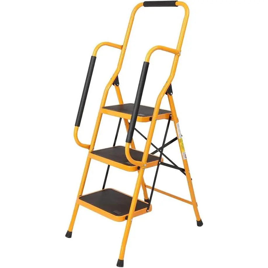 Step Ladder with Handrails, Folding Step Stool with Widened Anti-Slip Pedal, 330lbs Lightweight Step Ladder 5 Step Folding, Multi-use for Home Kitchen Pantry Office