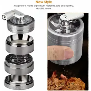 Four-layer manual grinder – 1.6-inch metal hand-cranked kitchen grinder – smooth grinding, compact size, durable.