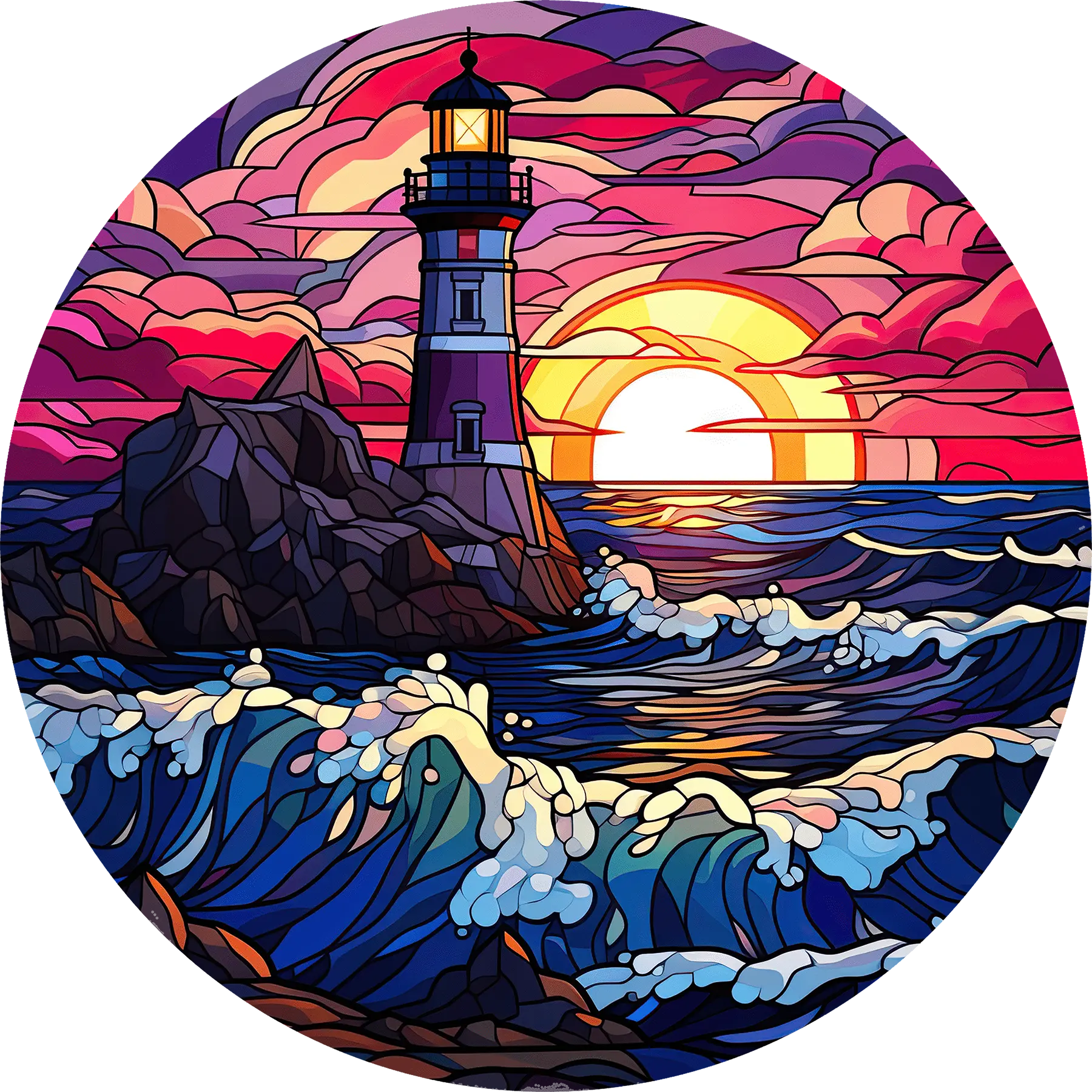 DTF Transfer – Glass Lighthouse Multi Sizes (LH-SC001)
