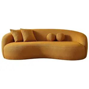 89'' Japandi Style Curvy Upholstered Sofa