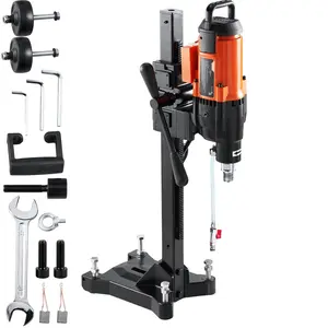 Diamond Core Drilling Machine For Wet Concrete, 10-Inch Core Drill Rig With Stand Wheels, 750 RPM Speed, 1-1/4-Inch Thread, Lifting Handle, 10-Inch Drilling Diameter For Concrete, Brick, Block, Stone, 2500W Power