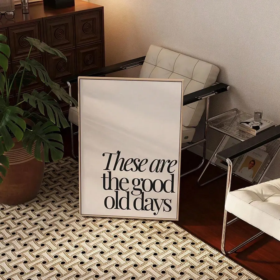 1pc Motivational Quote Prints Canvas Paintings Good Old Days Typography Wall Art Positive Quote Poster Bar ,Living Room ,Bedroom ,Wall Decor Unframed